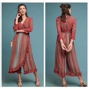 Anthropologie Blank London womens Jumpsuit Size S Floral Stripe Mitchell #01